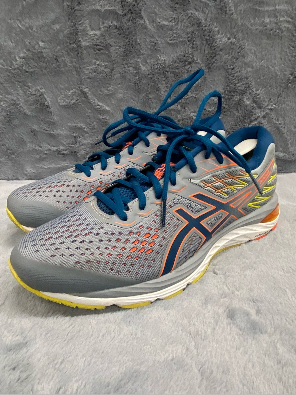 Asics Gel-Cumulus 21 Running Shoes Mens Size 8.5 Gray Blue Orange Sneakers